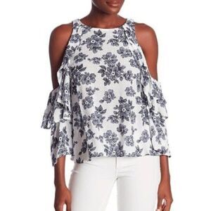 Dance and Marvel Floral Swiss Dot Cold-shoulder